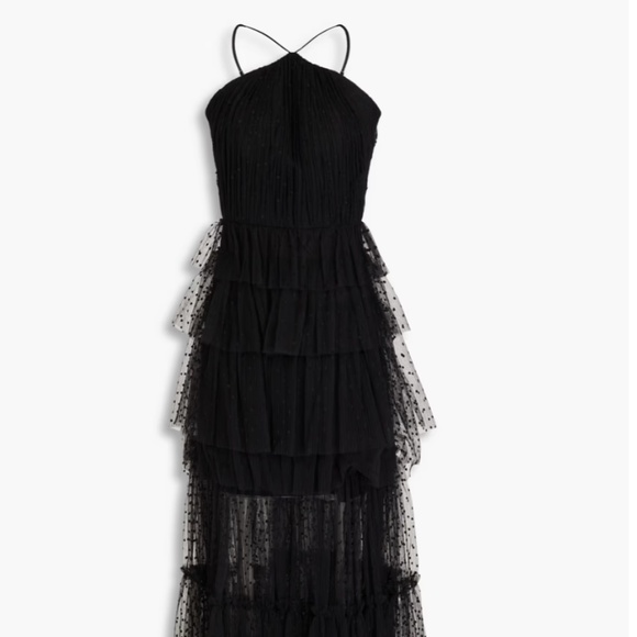 ZAC POSEN Tiered point d'esprit gown Polka Dot $795 NWT - Picture 4 of 5